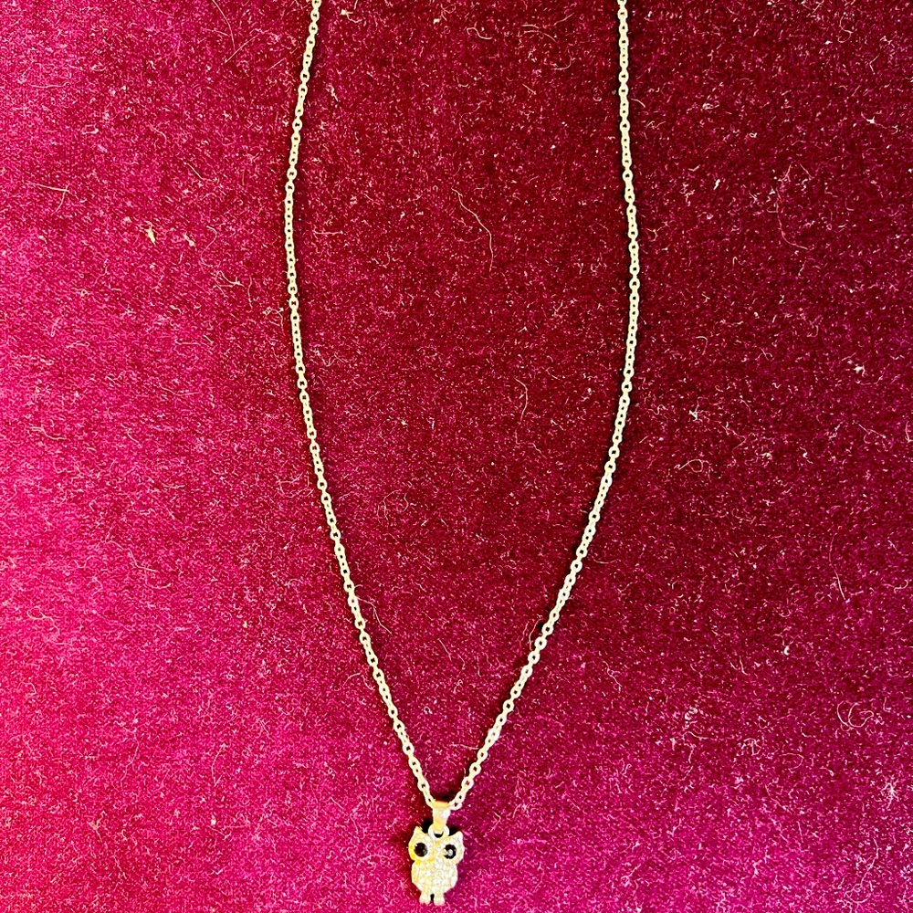 Silvertone owl necklace
